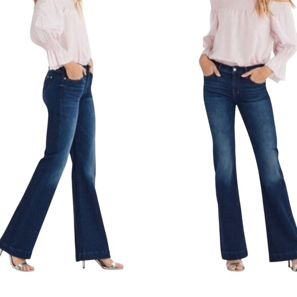 7 For All Mankind Womens Medium Wash Dojo Jeans Size 25 Flare Leg Denim - Picture 2 of 13